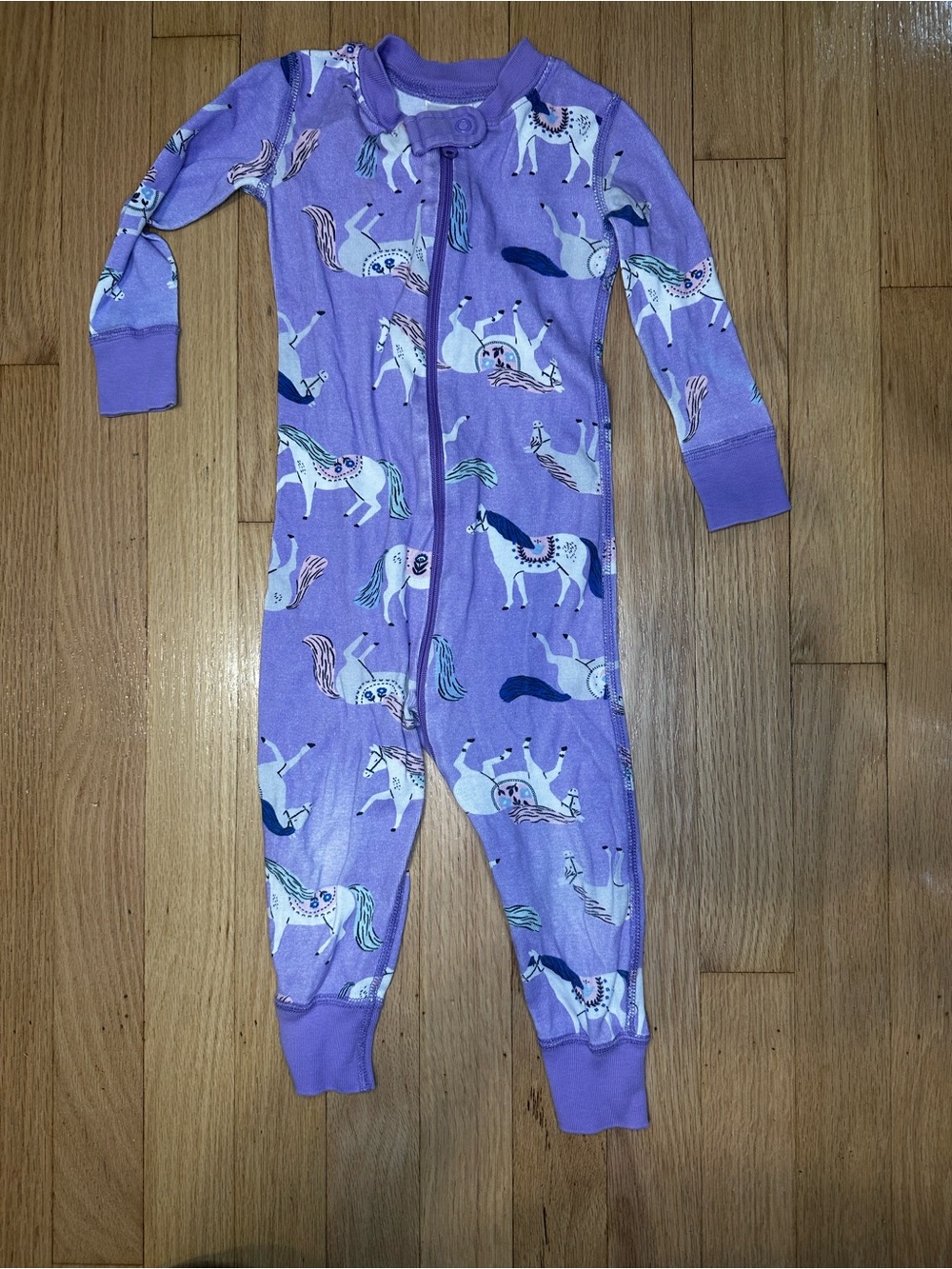 Hanna Andersson 18-24M Purple Unicorn Print Kids One-Piece Pajama